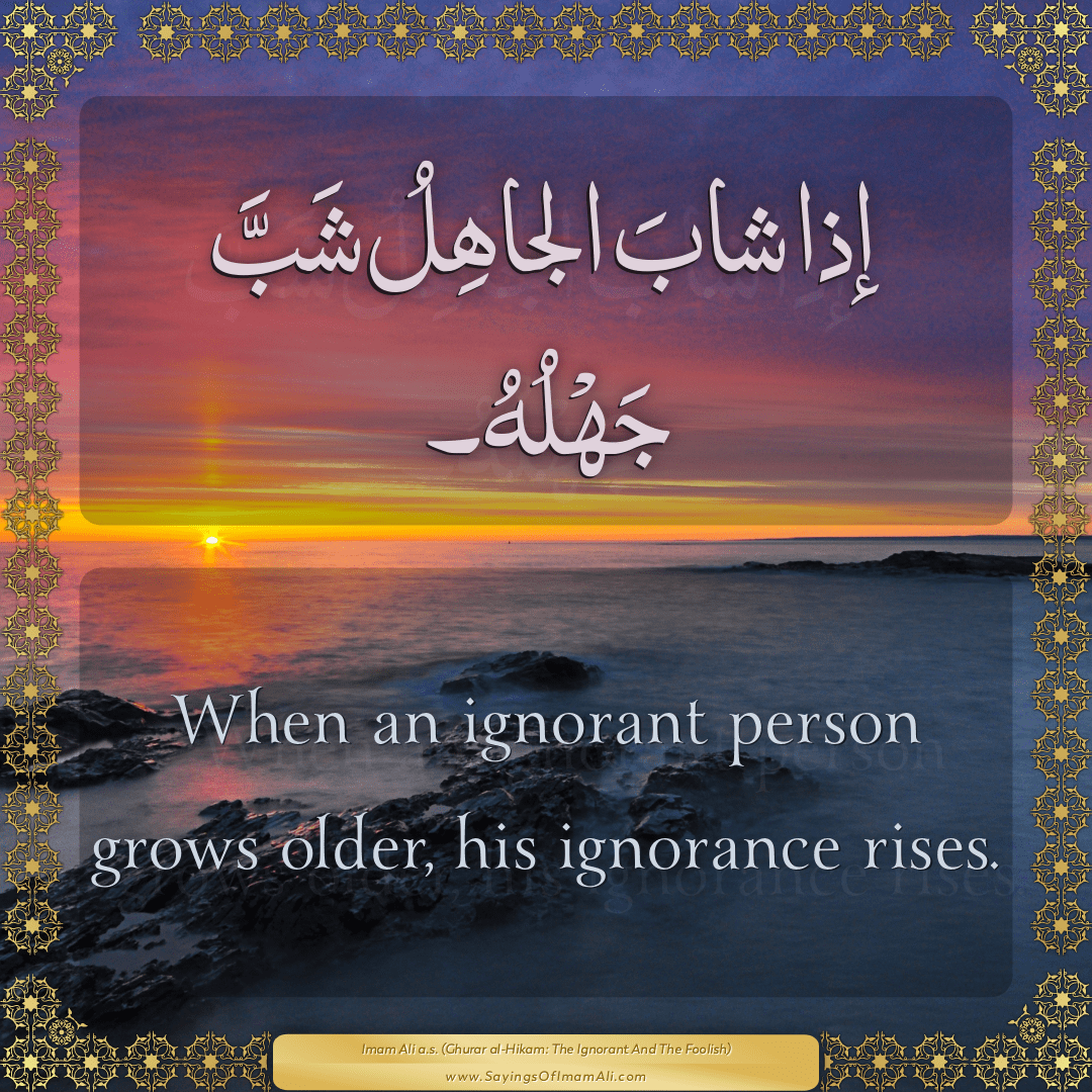 When an ignorant person grows older, his ignorance rises.